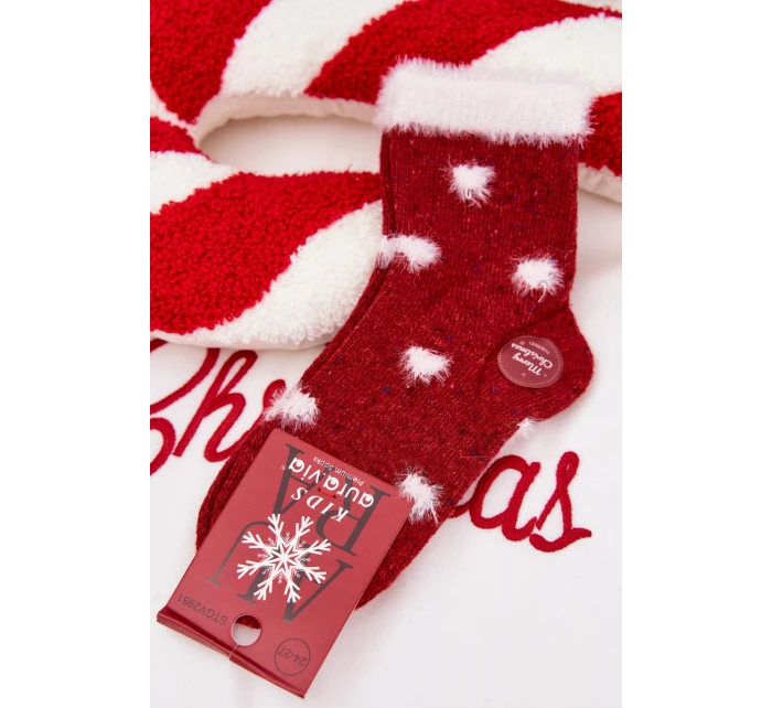 Dětské Vánoční Ponožky S Kožešinou  Červené model 21786788 - Aura.via
