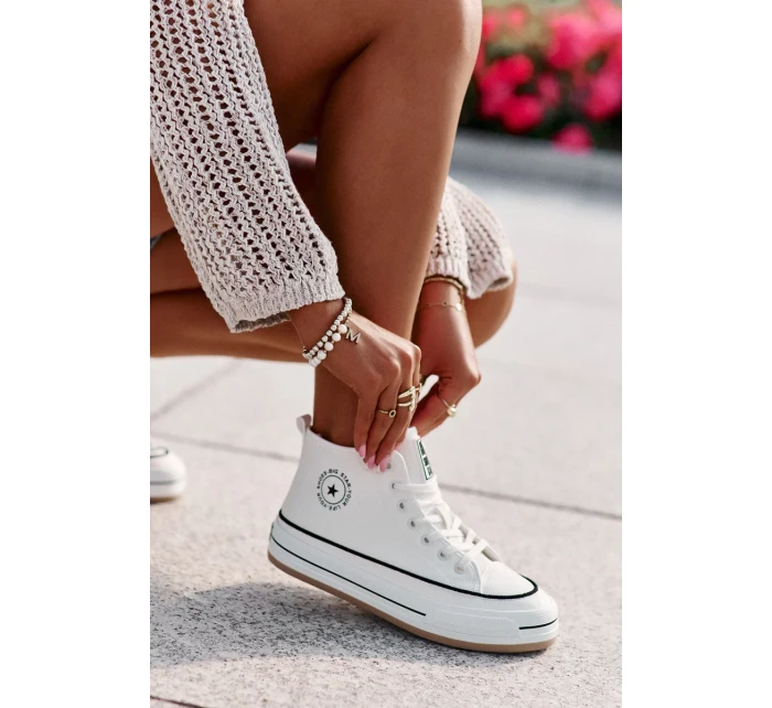 Zateplené Dámské Tenisky Na Platformě Eko Kůže Big Star Bílé