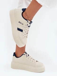 Dámské tenisky na platformě Big Star – světle béžové