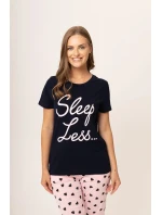 Dámské pyžamo 135/256 tm. modré s růžovou - Karol