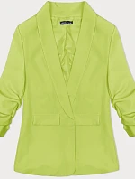 Dámské sako s nařasenými rukávy (22-356) limetkově zelené - Goodlooking