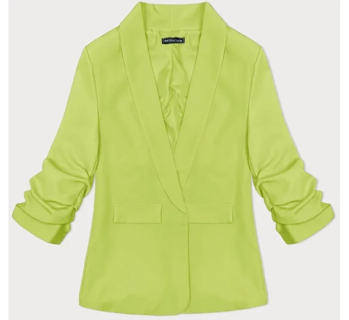Dámské sako s nařasenými rukávy limetkově zelené model 21168299 - Good looking