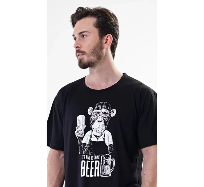 Pánská noční košile s krátkým rukávem Opice - Vienetta