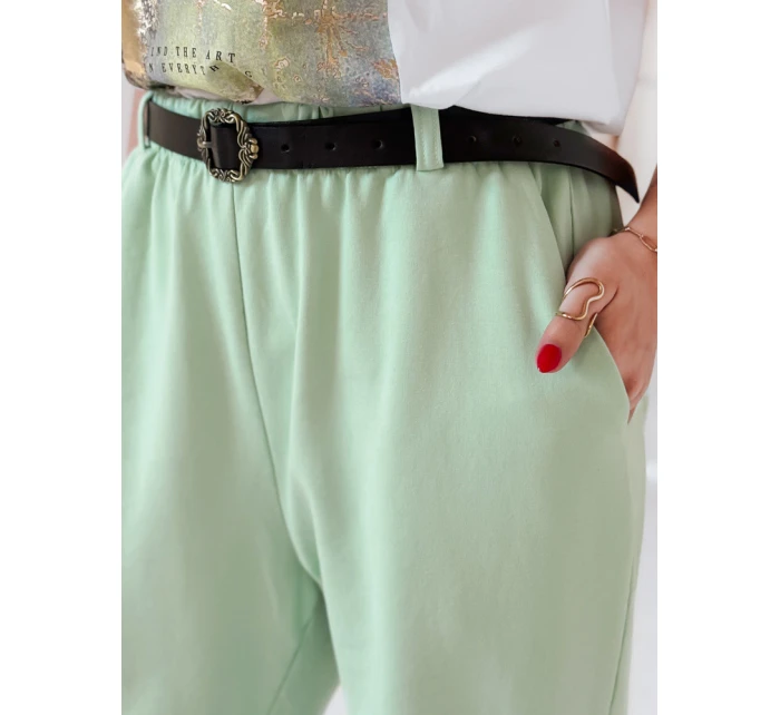Dámské kalhoty chinos s páskem TAILANDI mint FashionStreet UY2552