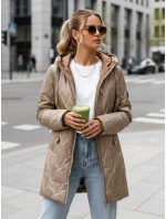 Dámská prošívaná přechodová bunda velbloudí barvy FashionStreet TY5563