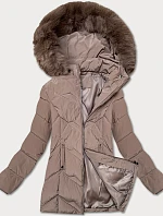 Dámská plus size zimní bunda s kapucí S'west cocoa (B8300-48)