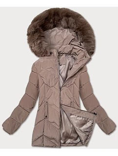 Dámská plus size zimní bunda s kapucí S'west cocoa (B8300-48)