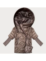 Lehká hnědá dámská bunda s rukávy model 21061494 - MINORITY Lehká hnědá dámská bunda s rukávy model 21061494 - MINORITY