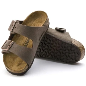 Dětské žabky Birkenstock Arizona Kids Birko-Flor Nubuck Mocha narrow (0552893)