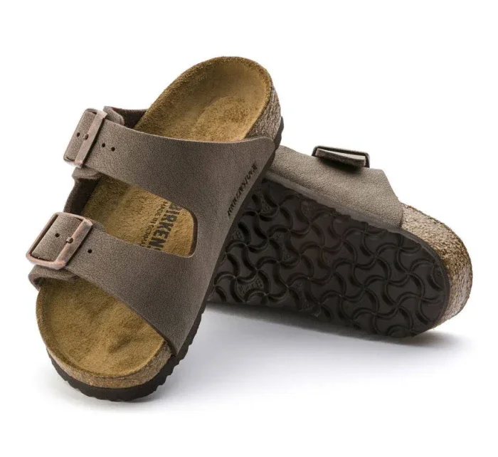Dětské žabky Birkenstock Arizona Kids Birko-Flor Nubuck Mocha narrow (0552893) Dětské žabky Birkenstock Arizona Kids Birko-Flor Nubuck Mocha narrow (0552893)