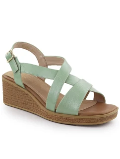 Zelené lakované dámské sandály na platformě Sergio Leone SK298