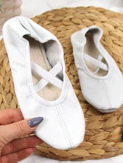 Dívčí kožené baleríny bílé model 17296826 - Nazo