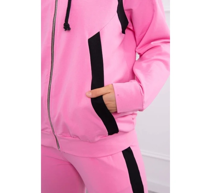 Sportovní sada s pruhy světle růžová