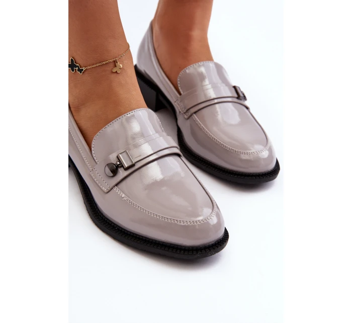 Dámské lakované mokasíny šedé Nerilaja Dámské lakované mokasíny šedé Nerilaja