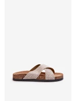 Dámské pantofle na korkové platformě béžové Tesolen