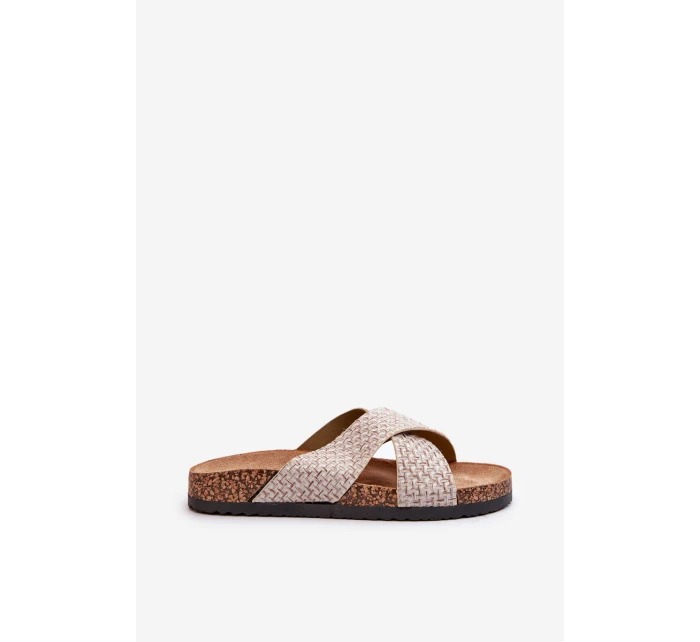 Dámské pantofle na korkové platformě béžové Tesolen