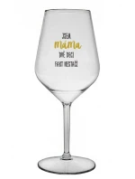 JSEM MÁMA, DVĚ DECI FAKT NESTAČÍ - čirá nerozbitná sklenice na víno 470 ml