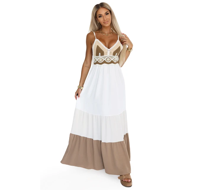 Dlouhé šaty bez ramínek s  boho model 21212552 - numoco basic