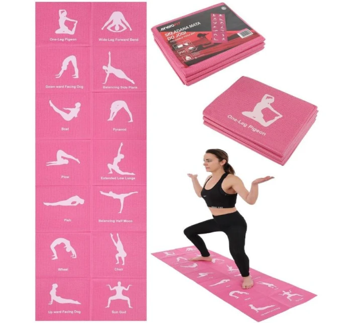 Skládací podložka na jógu 1700x600x5MM RED ENERO FIT