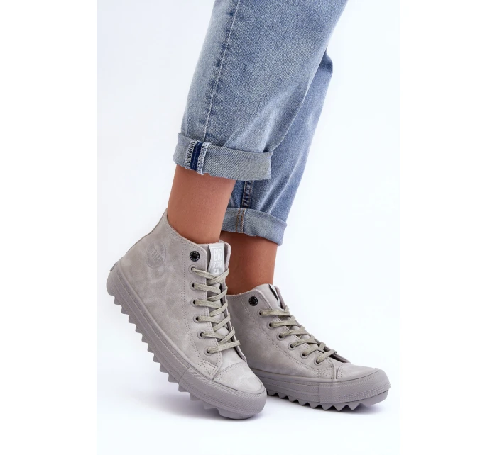 Dámské Tenisky Big Star Vysoké Zateplené Šedé GG274070 Dámské Tenisky Big Star Vysoké Zateplené Šedé GG274070