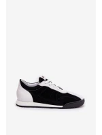 Dámské Kožené Sportovní Boty model 21690049 Černé - Laura Messi Dámské Kožené Sportovní Boty model 21690049 Černé - Laura Messi