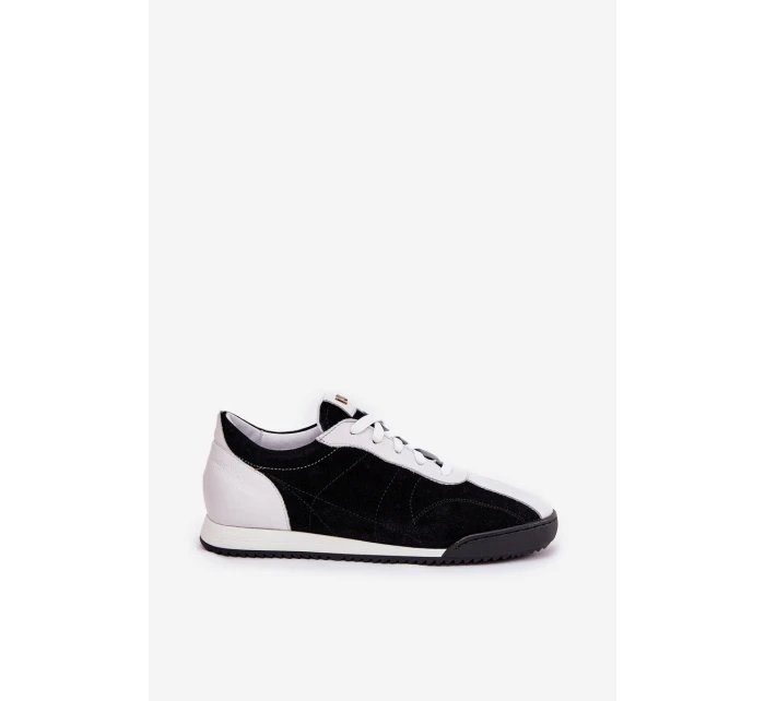 Dámské Kožené Sportovní Boty model 21690049 Černé - Laura Messi Dámské Kožené Sportovní Boty model 21690049 Černé - Laura Messi