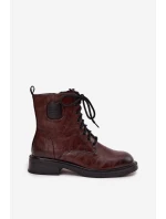 Kožené dámské workery s ozdobným detailem Maciejka K7180-01 hnědé