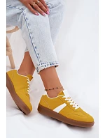 Dámské tenisky z imitace semiše žluté Calira