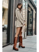 Dámské kožené kozačky Camel  model 21069641 - SWEET SHOES