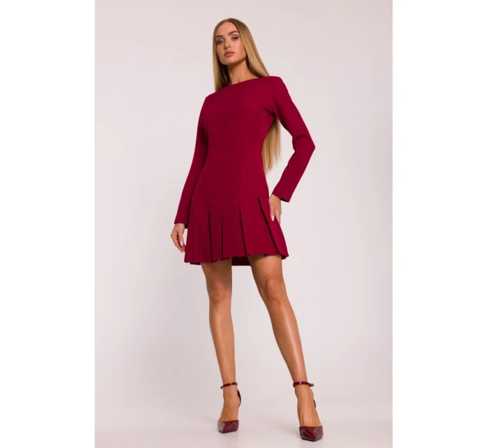 Dámské šaty M872 Bordó - MOE Dámské šaty M872 Bordó - MOE