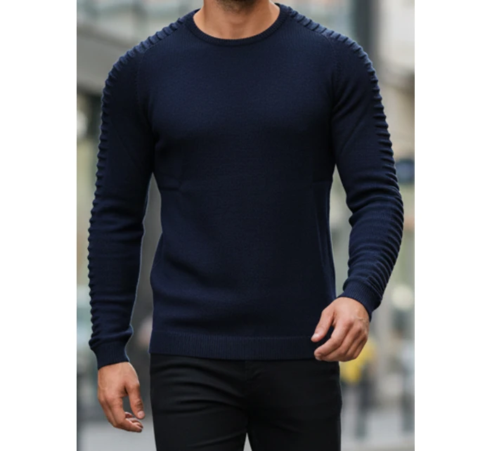 Pánský tmavě modrý svetr WX2297z Pánský tmavě modrý svetr WX2297z