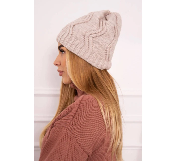 Fleecová čepice Sylwia K244 light beige