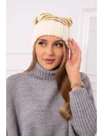 Dámská čepice Feba K330 ecru+green neon Dámská čepice Feba K330 ecru+green neon