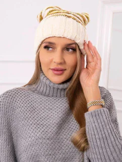 Dámská čepice Feba K330 ecru+green neon