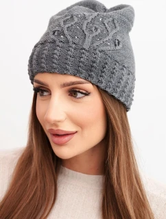 Dámská zimní čepice z vlny s a prodlouženými stranami fialová model 21865210 - K-Fashion