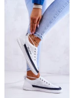 Dámské kožené tenisky v bílé a tmavě modré barvě model 21579583 - EVENTO