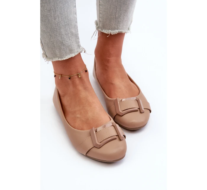 Baleríny S Páskem A Ozdobou Eko Kůže Tmavě Béžové model 21657023 - Boto