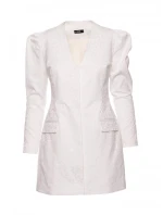 M881 Žakárové blejzrové šaty - krémové M881 Žakárové blejzrové šaty - krémové