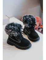 Dětské boty Trapper se zipem a kožíškem, černá Gerande