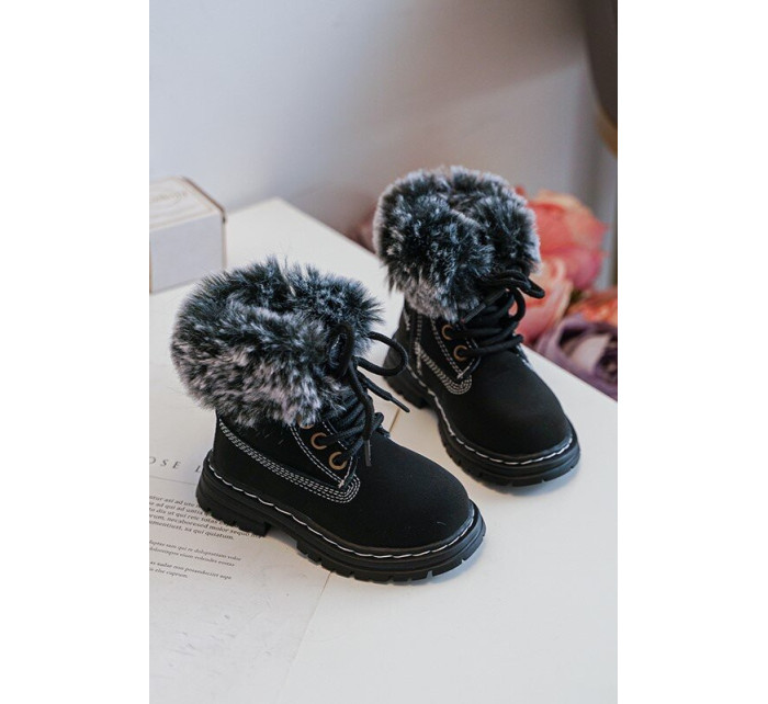 Dětské boty Trapper se zipem a kožíškem, černá Gerande