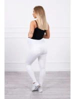 Dámské těhotenské džínové kalhoty 2671-1 Bílá - Kesi