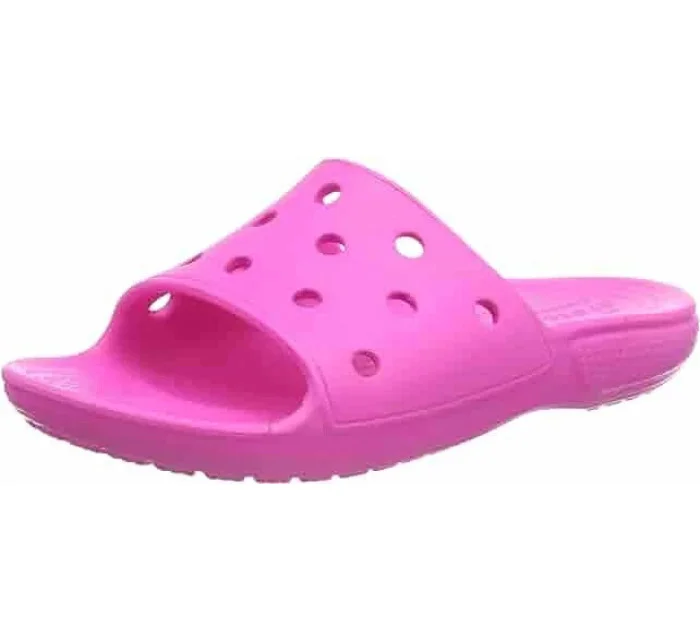 Dětské nazouváky Classic Slide 206396-6QQ Neon růžová - Crocs