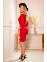 Dámské sportovní šaty se zavazováním a  barva s černými puntíky model 15095406 - numoco