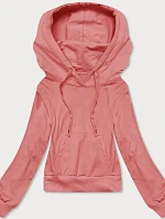 Krátká mikina s kapucí lososová (8B939-37)