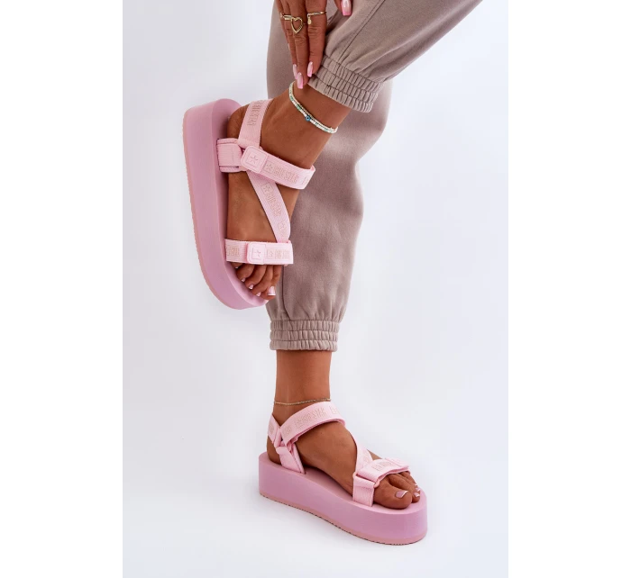 Dámské sandály na platformě Big Star model 21652637 růžové - Big Star Shoes Dámské sandály na platformě Big Star model 21652637 růžové - Big Star Shoes