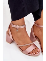 Dámské Sandály Na Podpatku S  Béžové model 21695212 - VINCEZA