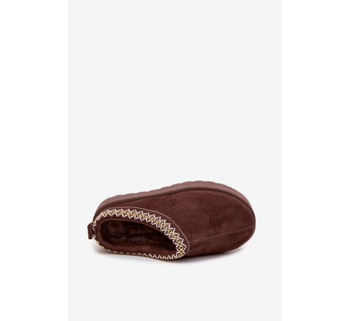 Dětské sněhule s výšivkou na platformě čokoládové model 21718400 - Boto Dětské sněhule s výšivkou na platformě čokoládové model 21718400 - Boto