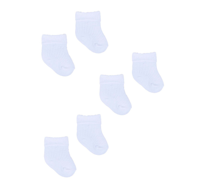 Kojenecké ponožky Yoclub Baby Turn Cuffs 3-pack SKA-0009U-0100 White