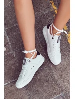 Dámské kožené tenisky Big Star - bílé/černé Dámské kožené tenisky Big Star - bílé/černé