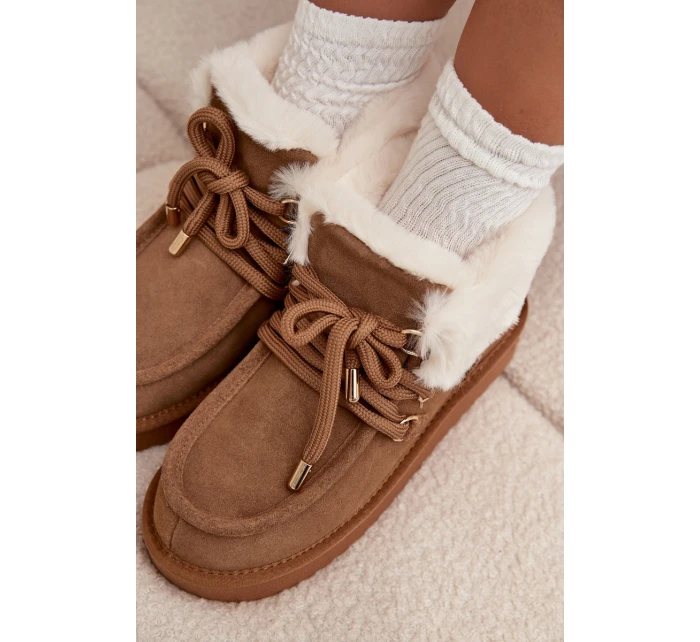 Dámské sněhule D.Franklin z přírodního semiše – camel Dámské sněhule D.Franklin z přírodního semiše – camel